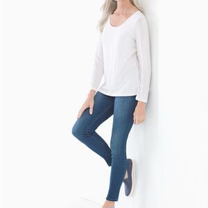 SOMA Essential Long Sleeve Lyocell White Tee XXL